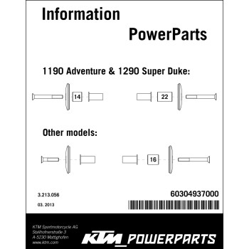 Kit de tapas del eje del basculante KTM - 60304937000